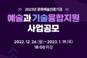 한국문화예술위원회, 2023년 ‘예술과기술융합지원 사업’ 공모